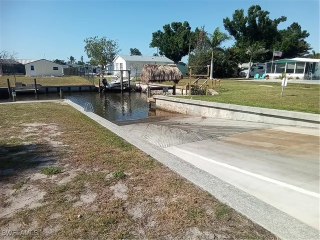 a view of a lake from a yard