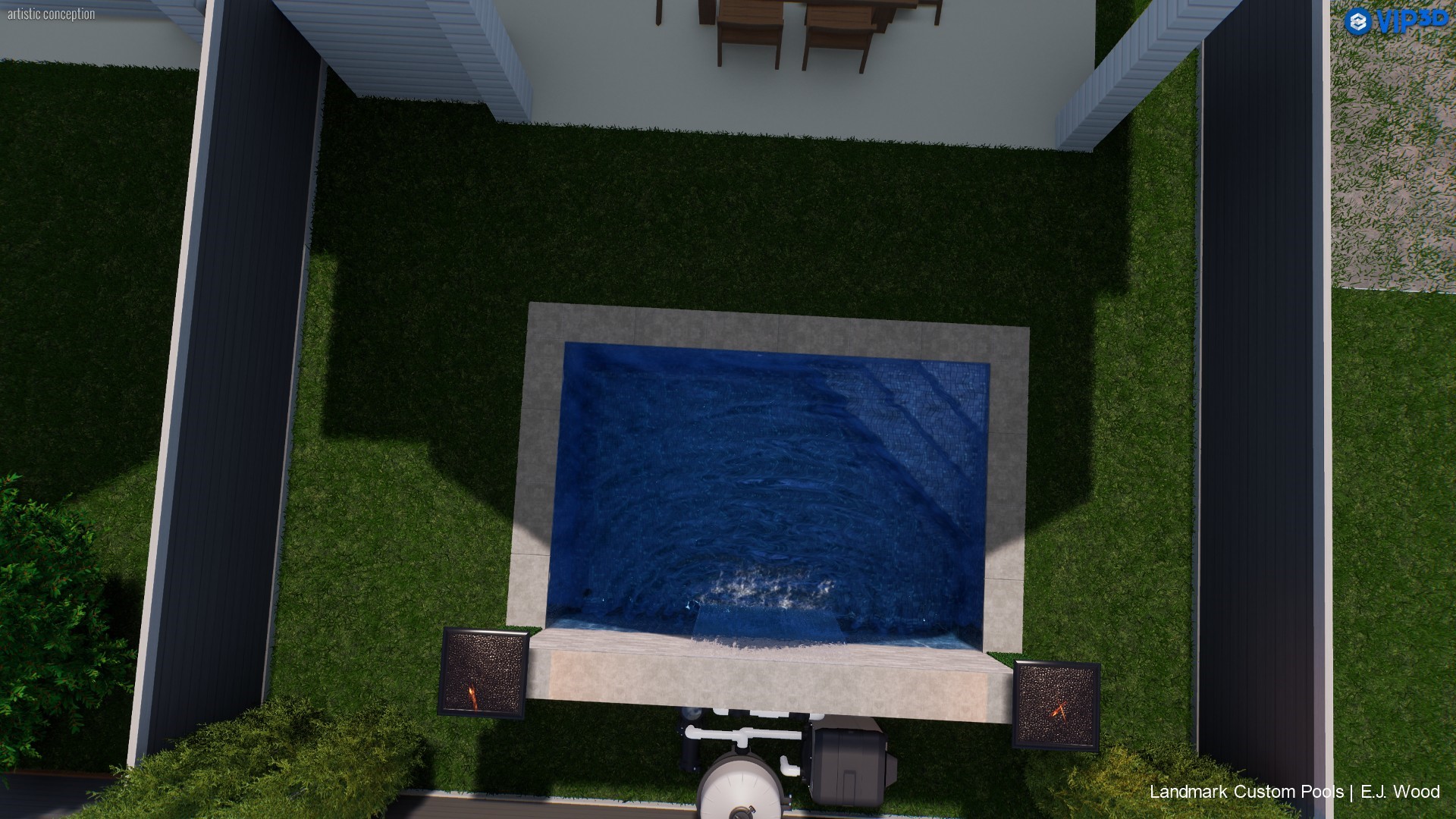 112 East 27th Street Houston, TX 77008 - Photo 4 of 43 Rendering of a potential pool design.