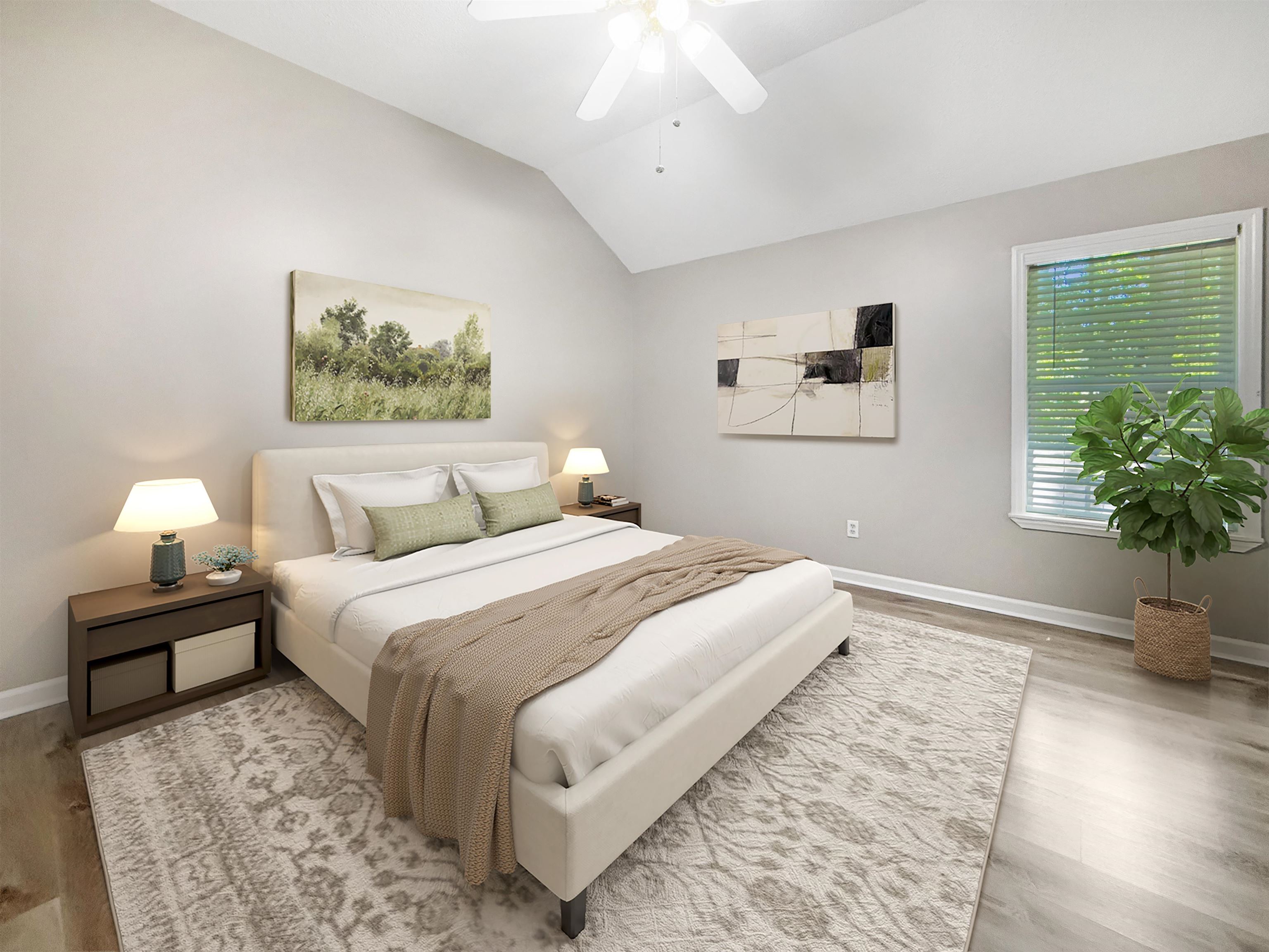 1023 Tracy Road Millington, TN 38053 - Photo 9 of 17 a bedroom with bed and a potted plant