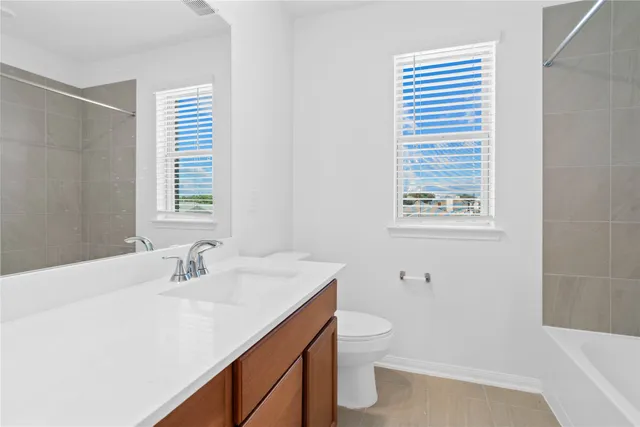 a bathroom with a sink toilet and vanity