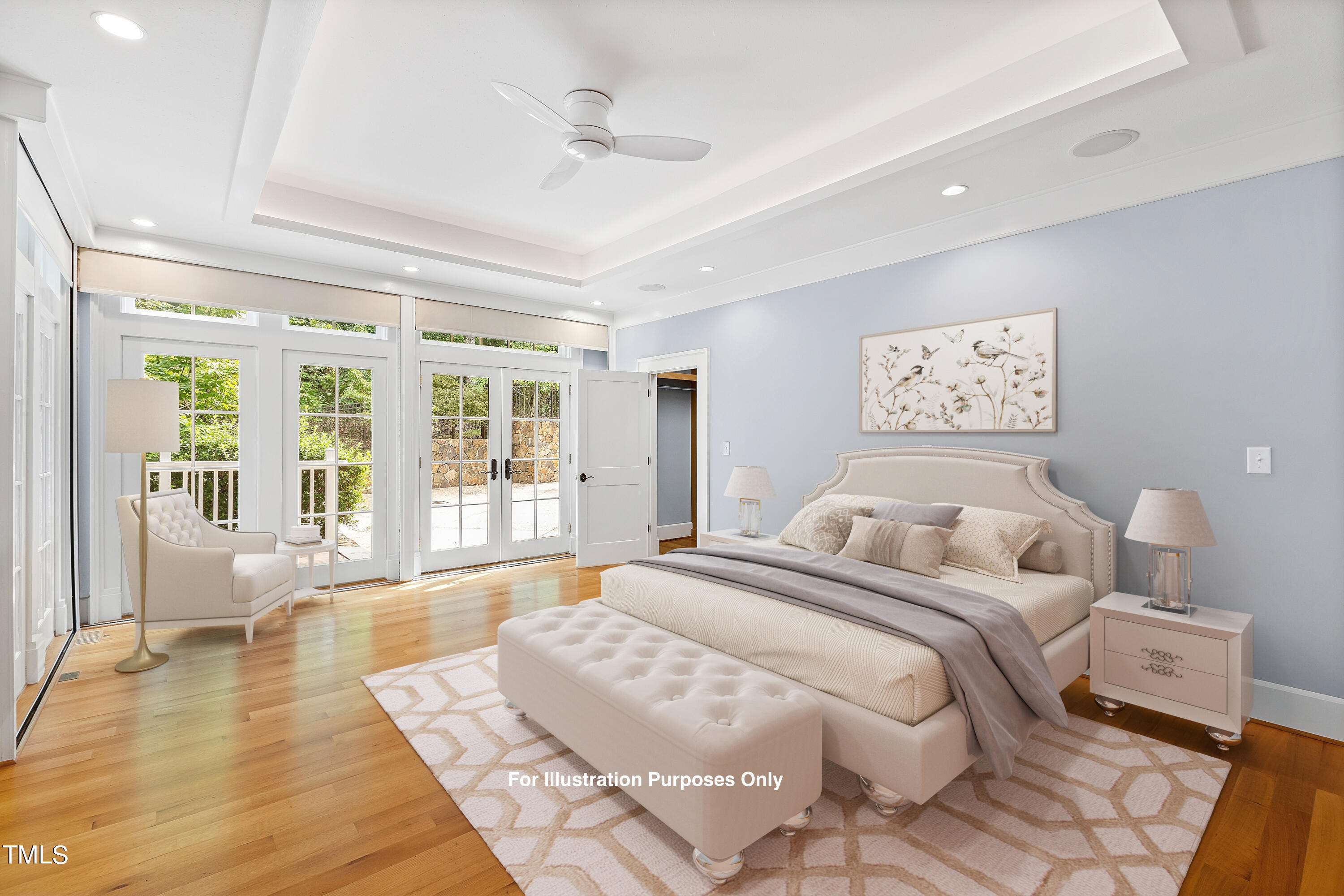 621 Sugarberry Road Chapel Hill, NC 27514 - Photo 32 of 85 a spacious bedroom with a large bed and a large window