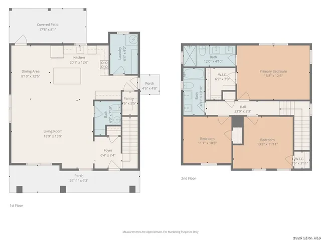 view of a kitchen with a refrigerator a sink and white cabinets