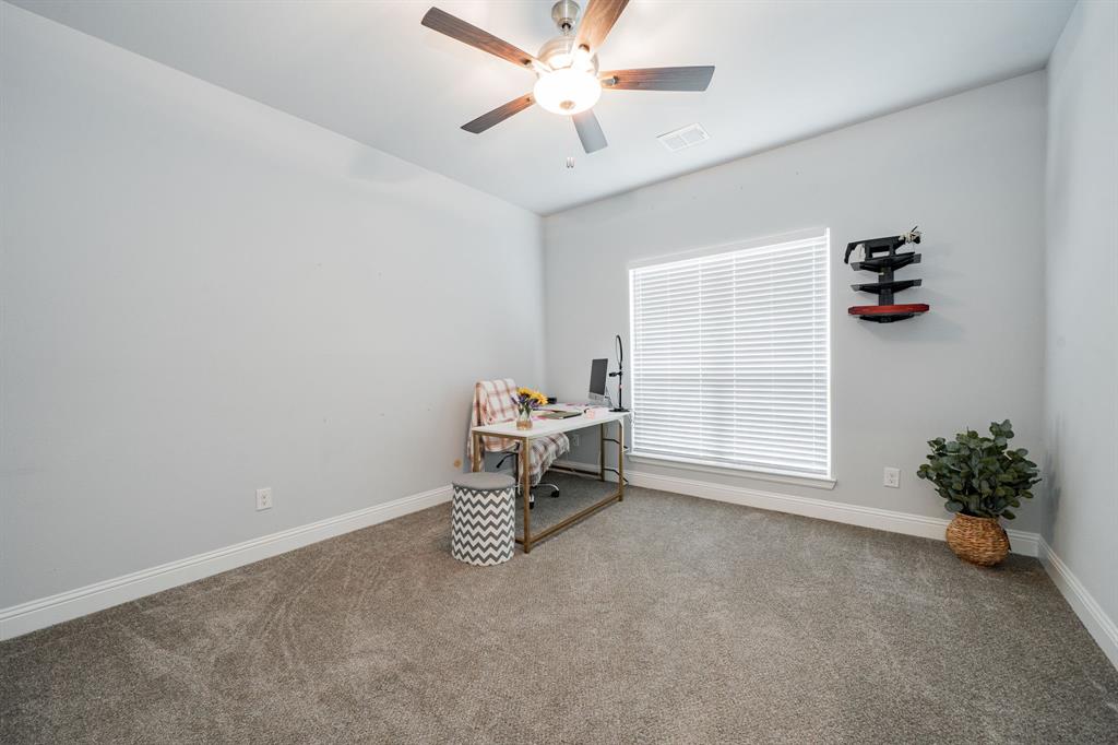 248 Waters Rdg Drive Lavon, TX 75166 - Photo 29 of 36 Carpeted office with baseboards and a ceiling fan