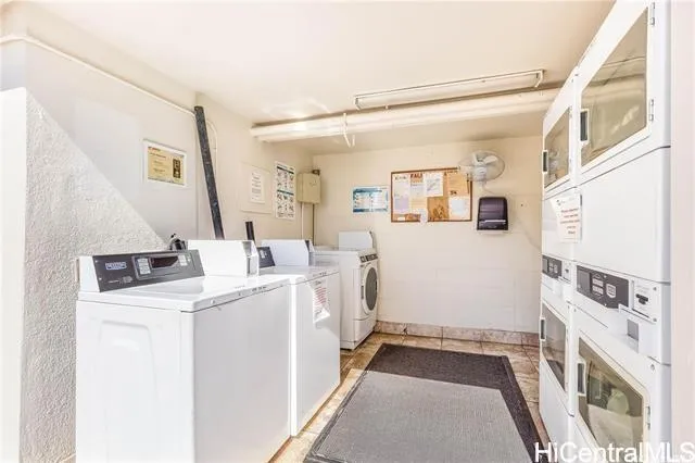 a room with a washer and dryer