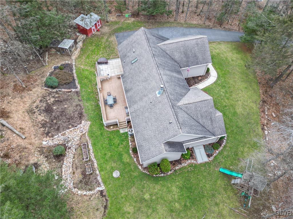 2431 Point Phillips Road Kunkletown, PA 18058 - Photo 60 of 67 an aerial view of a house with a garden and trees