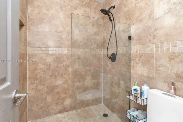 a bathroom with a shower