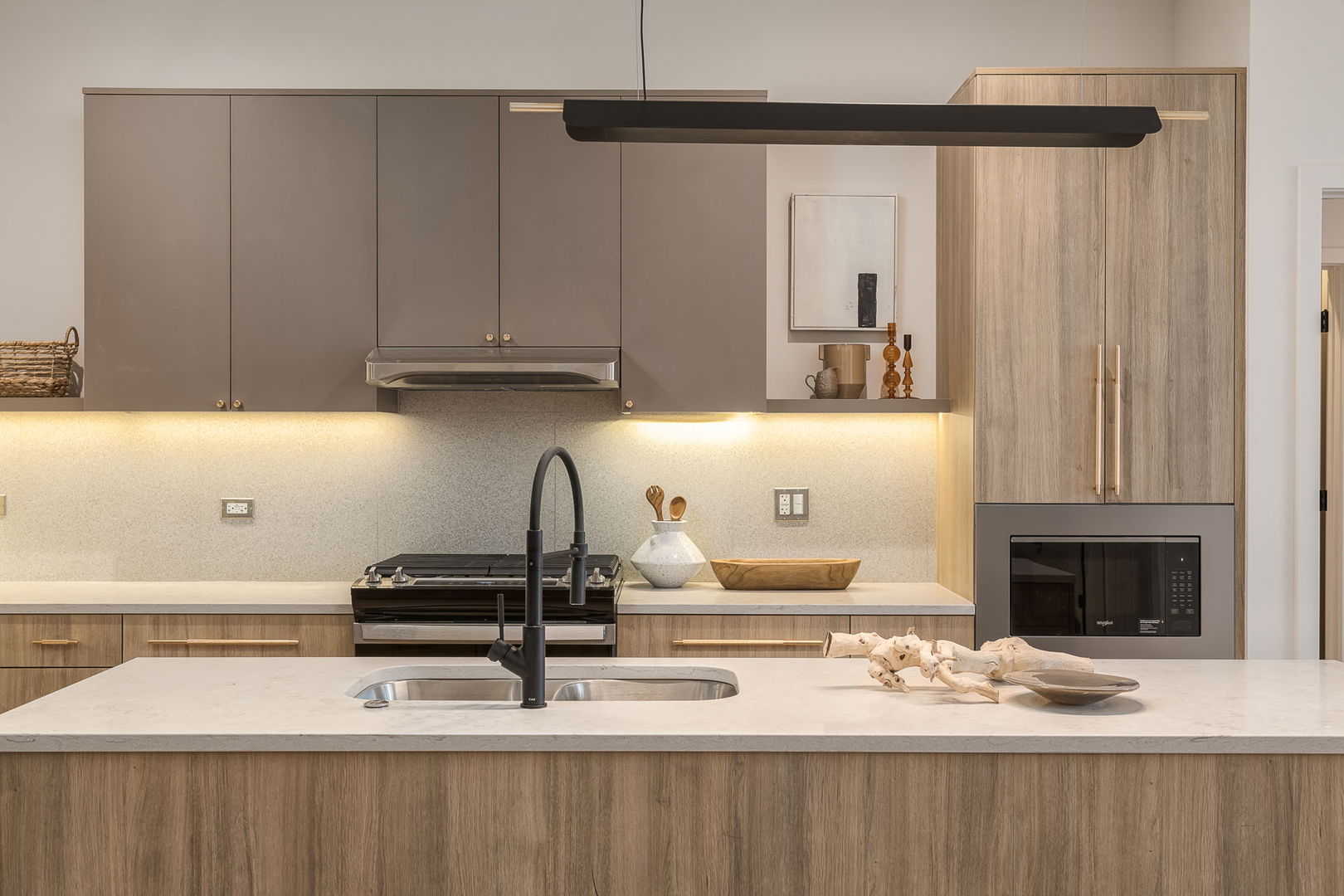 8020 O Connor Drive, Unit 214 River Grove, IL 60171 - Photo 5 of 52 a kitchen with a stove and a refrigerator with wooden floor
