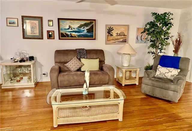 a living room with furniture