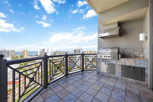 a view of a city with tall buildings