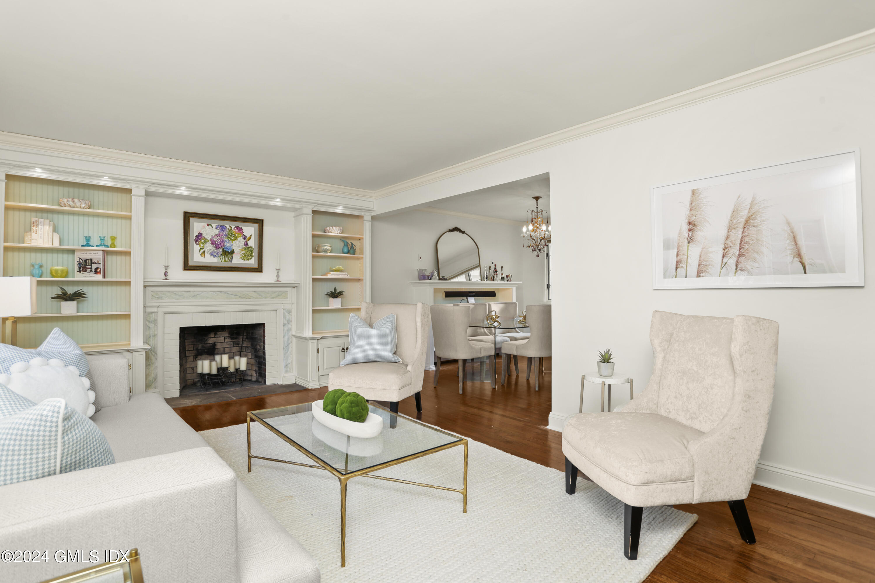 356 Haviland Road Stamford, CT 06903 - Photo 7 of 40 a living room with furniture and a fireplace