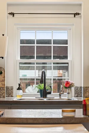 a close view of sink