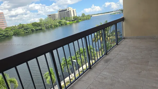 a view of city from a balcony