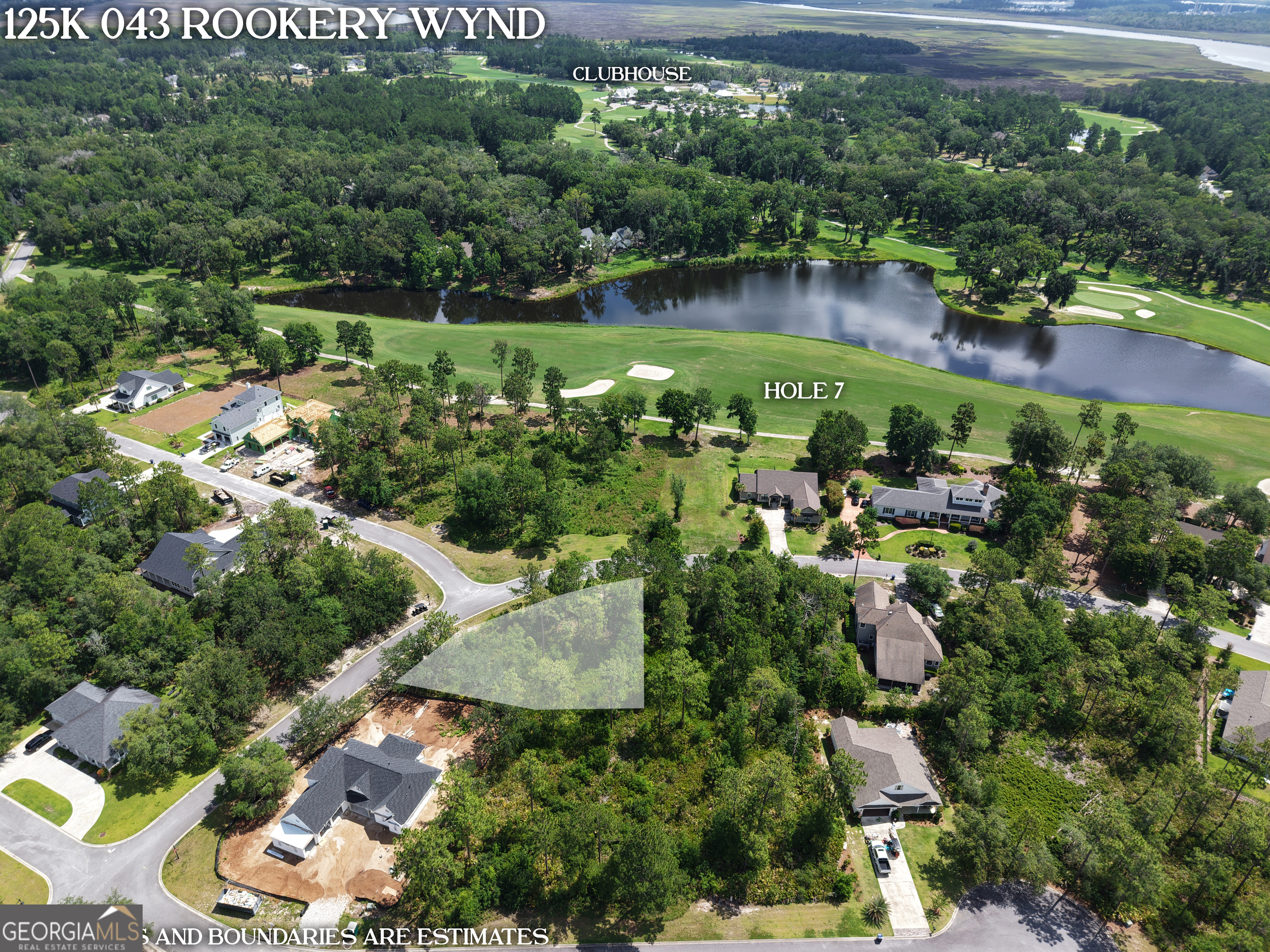 Lot 43 Rookery Wynd Waverly, GA 31565 - Photo 4 of 36 an aerial view of lake residential house with outdoor space and trees all around