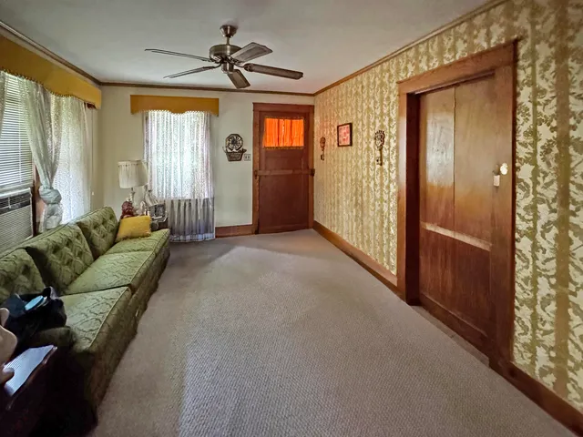 a living room with furniture