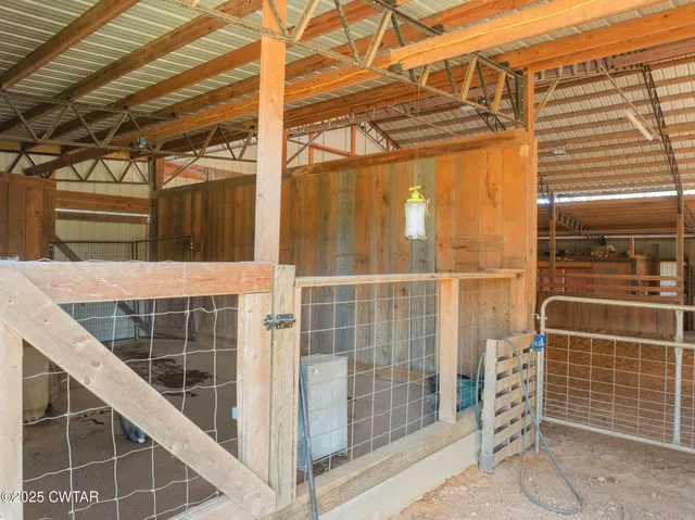 a view of a balcony with door