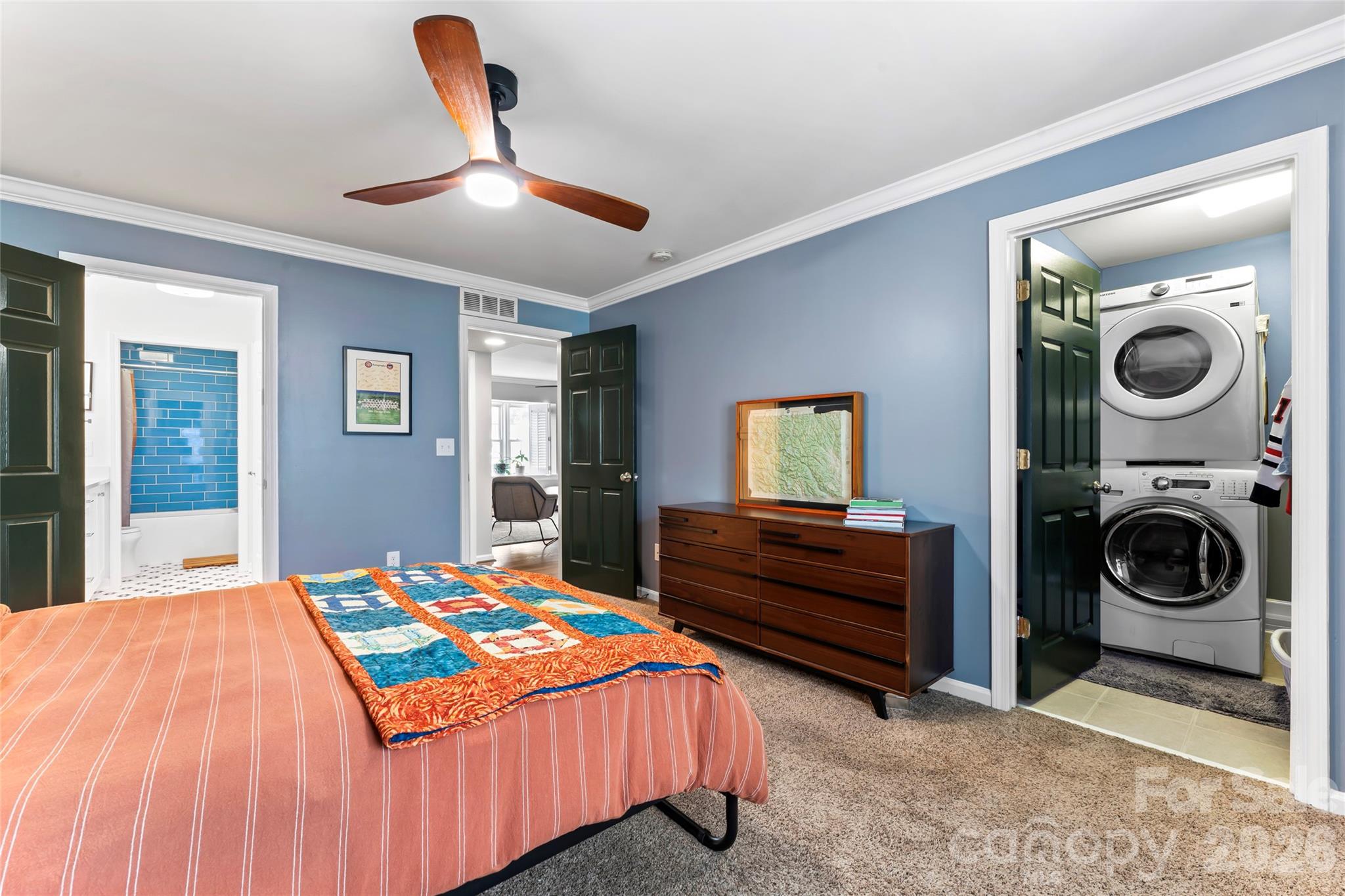 3520 Colony Road, Unit D Charlotte, NC 28211 - Photo 11 of 25 a bedroom with a bed and a large window