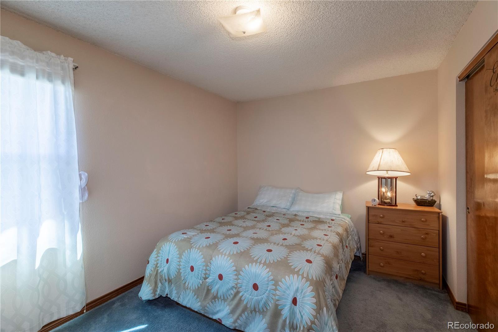 2141 Remington Road Elizabeth, CO 80107 - Photo 14 of 42 a bedroom with a bed and a lamp