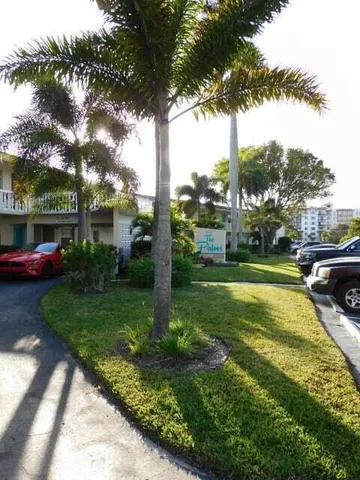 a view of a garden with a slide