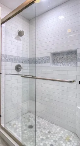 a bathroom with a shower