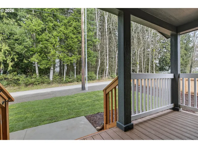 a view of backyard with green space