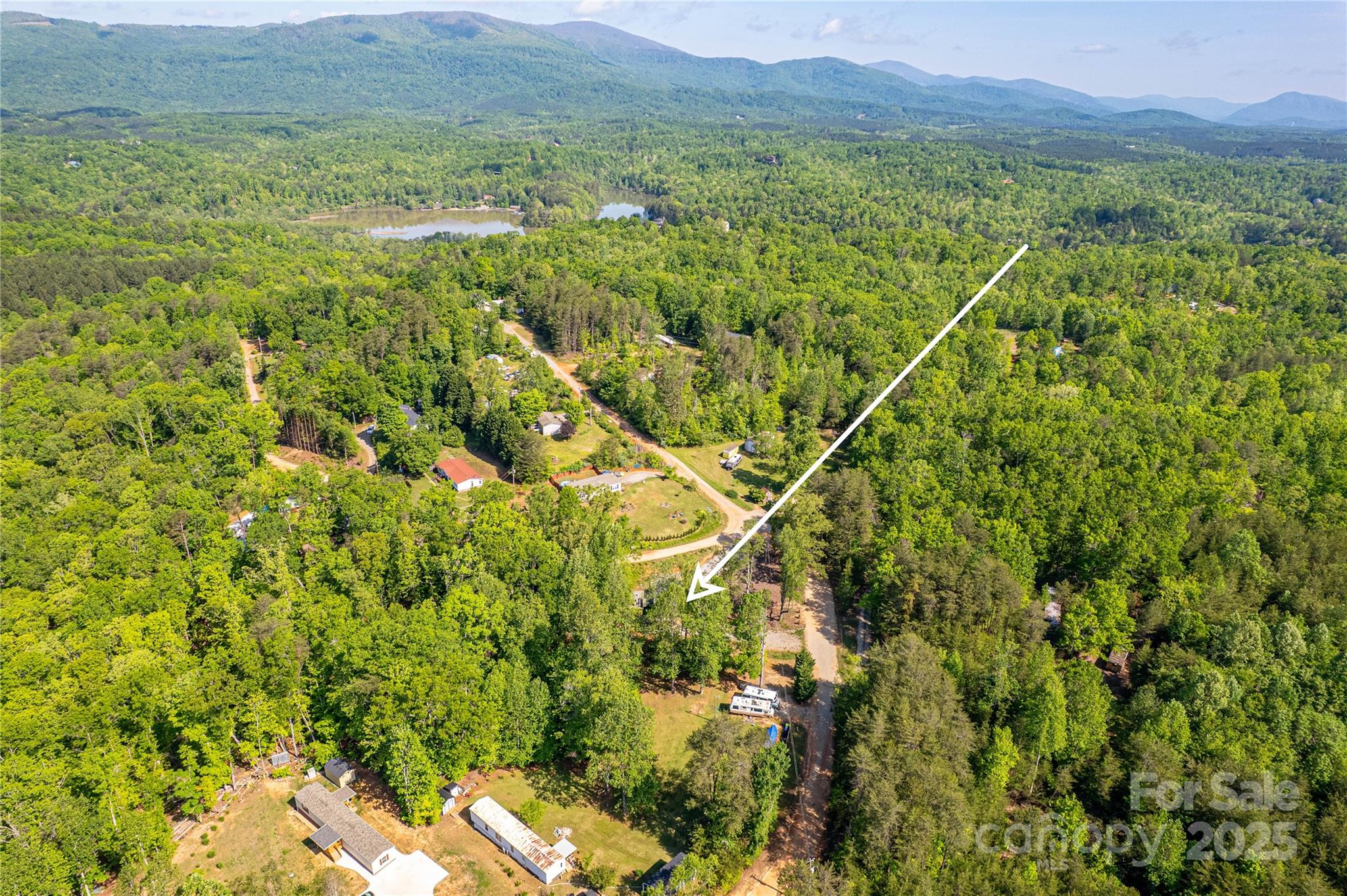 115 Cold Springs Drive Mill Spring, NC 28756 - Photo 32 of 42 a view of a lush green forest with trees and some houses