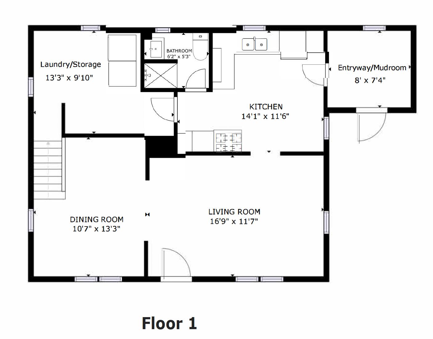 345 Court Street Machias, ME 04654 - Photo 51 of 52 First Floor Plan