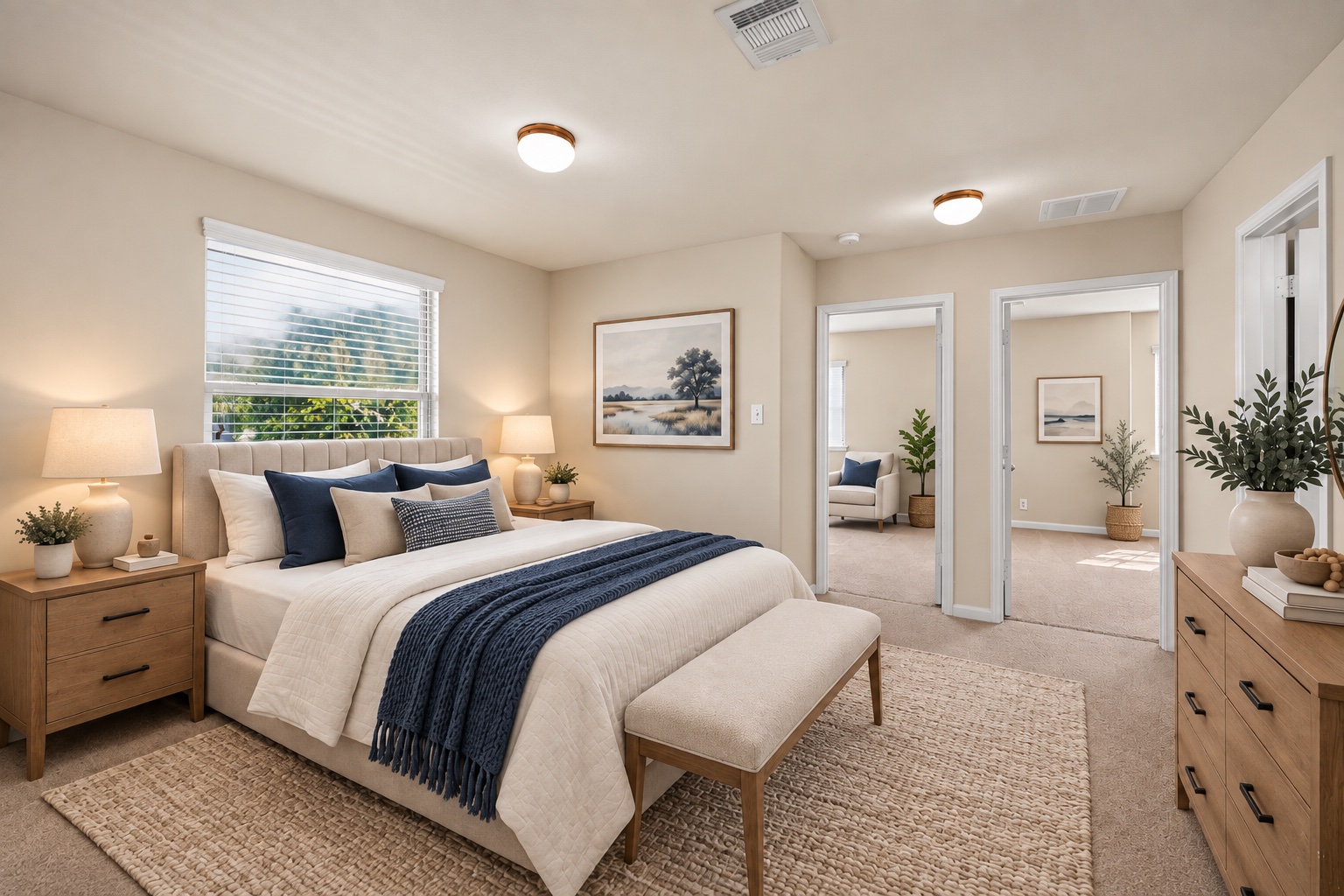 504 Old Peak Road Georgetown, TX 78626 - Photo 11 of 25 Plush carpeting and wide windows define this serene bedroom space with adjacent room access.