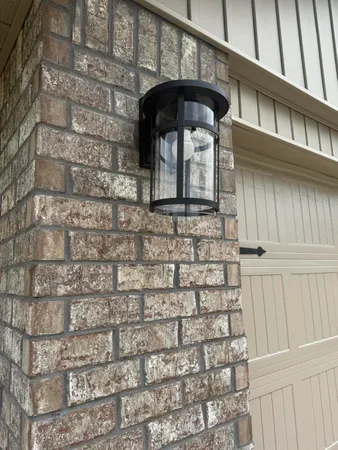 a close view of a fireplace