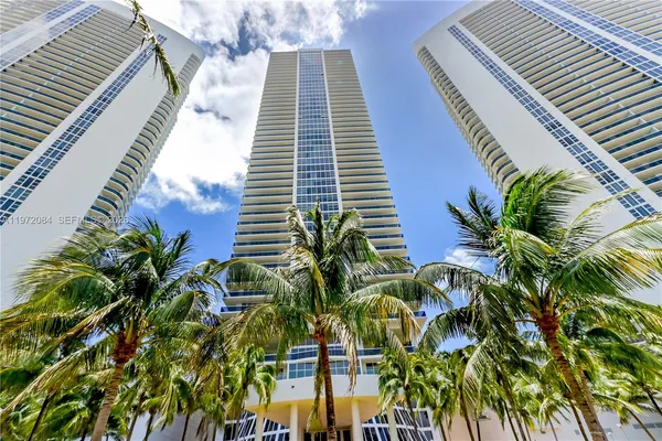 a front view of a multi story building
