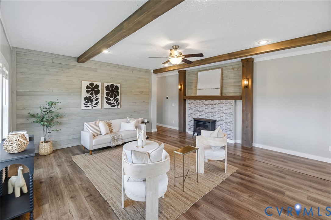 13110 Continental Road Wilsons, VA 23894 - Photo 13 of 35 Wood-finish flooring, exposed ceiling beams, horiz