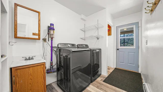 a view of storage and utility room