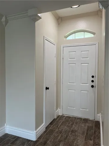 an empty room with closet