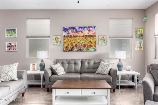 a living room with furniture and a couch