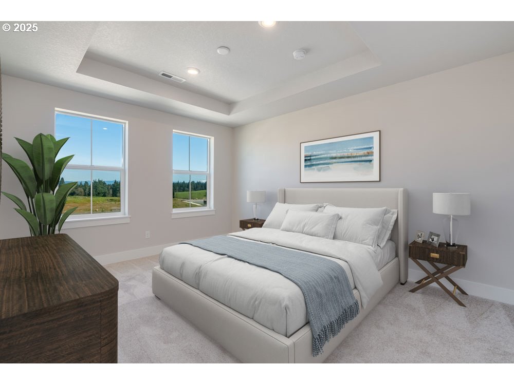 1330 East Canto Street Newberg, OR 97132 - Photo 5 of 9 a bedroom with a large bed and a potted plant