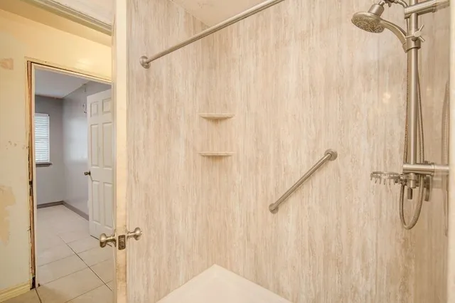 a bathroom with a shower