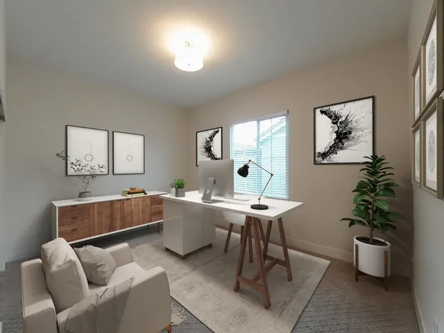 a view of an empty room with a sliding door