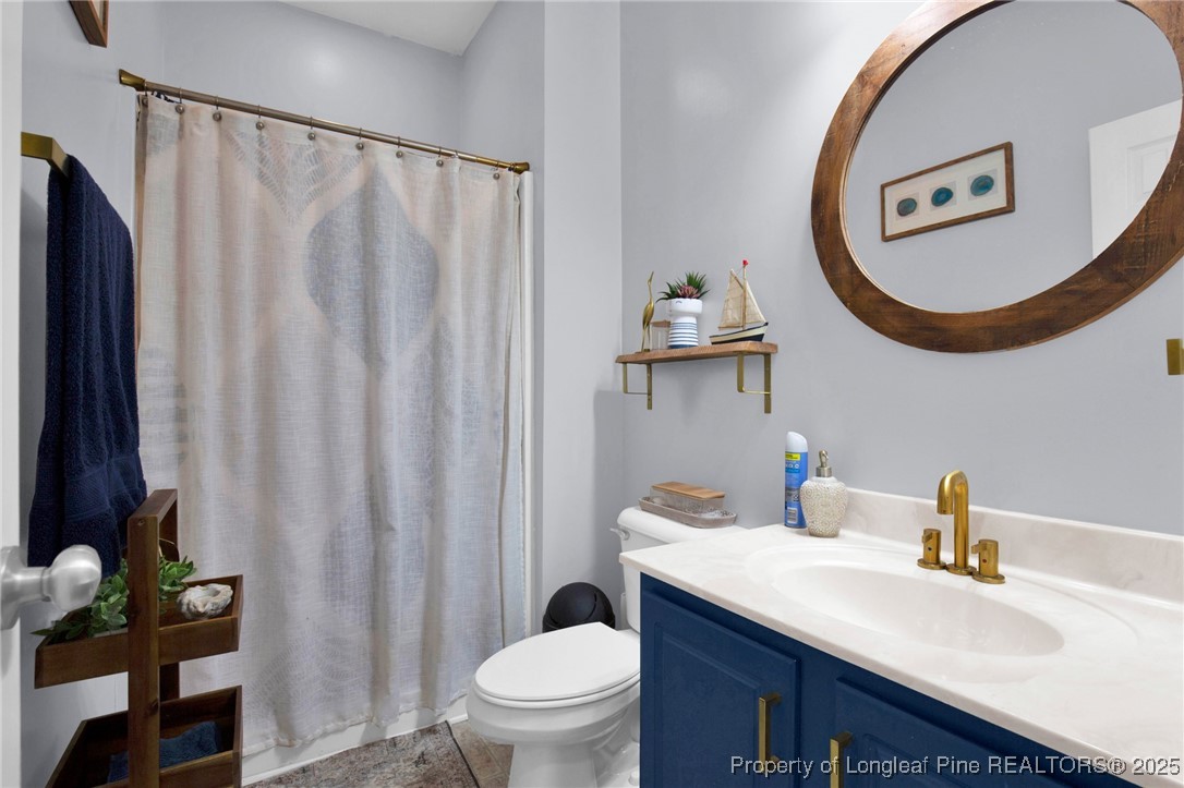 5650 Murphy Road Stedman, NC 28391 - Photo 14 of 36 a bathroom with a sink a toilet and a mirror