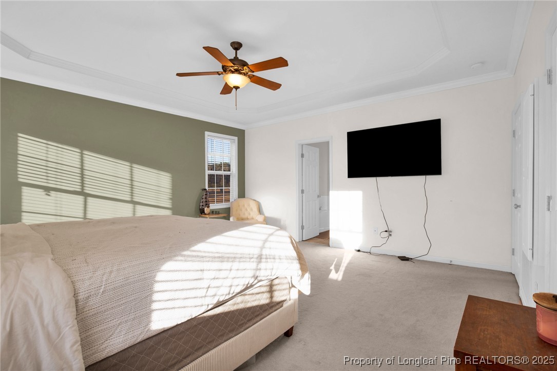 5650 Murphy Road Stedman, NC 28391 - Photo 17 of 36 a bedroom with a bed and a flat screen tv