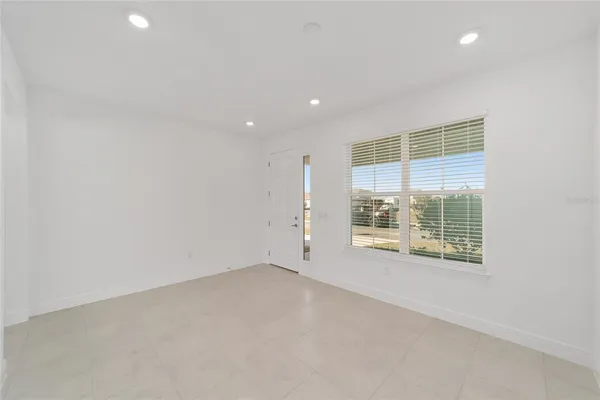 an empty room with a window