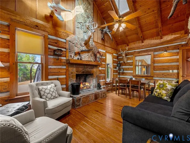 a view of a lake with a mountain in the background
