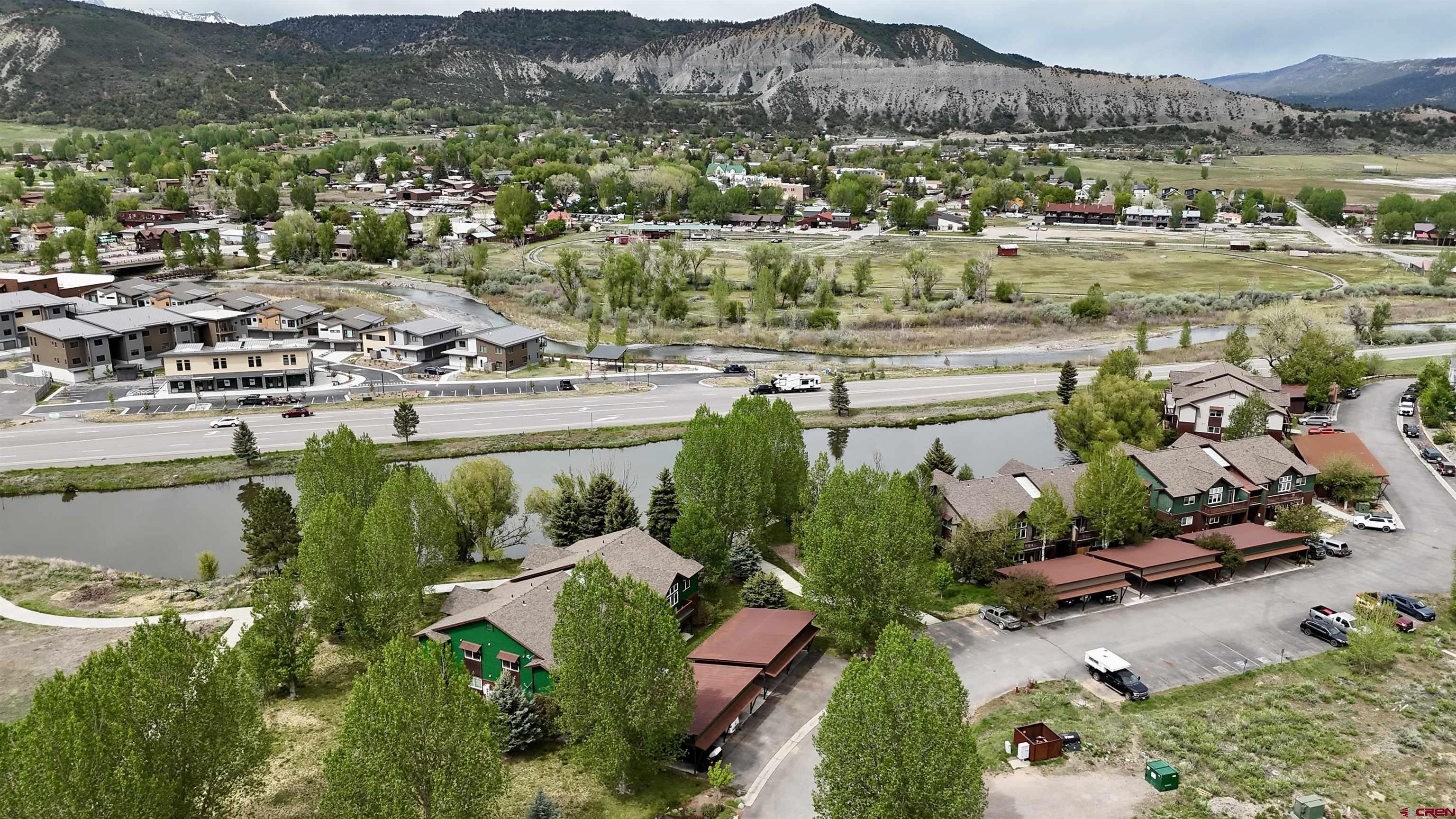 540 Redcliff Circle, Unit E 203 Ridgway, CO 81432 - Photo 36 of 36 an aerial view of lake residential houses with outdoor space and seating area
