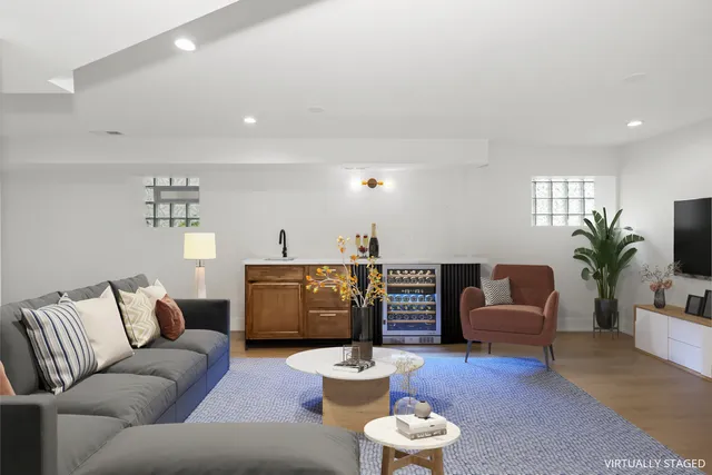 a view of kitchen and wooden floor