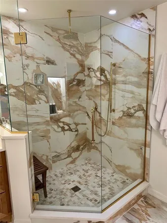 a bathroom with a shower