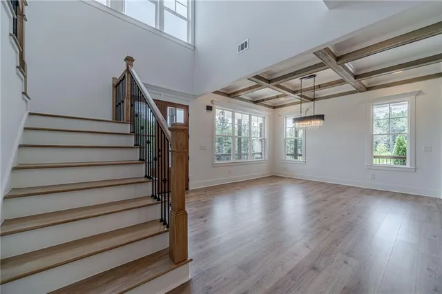 a view of an empty walk in closet