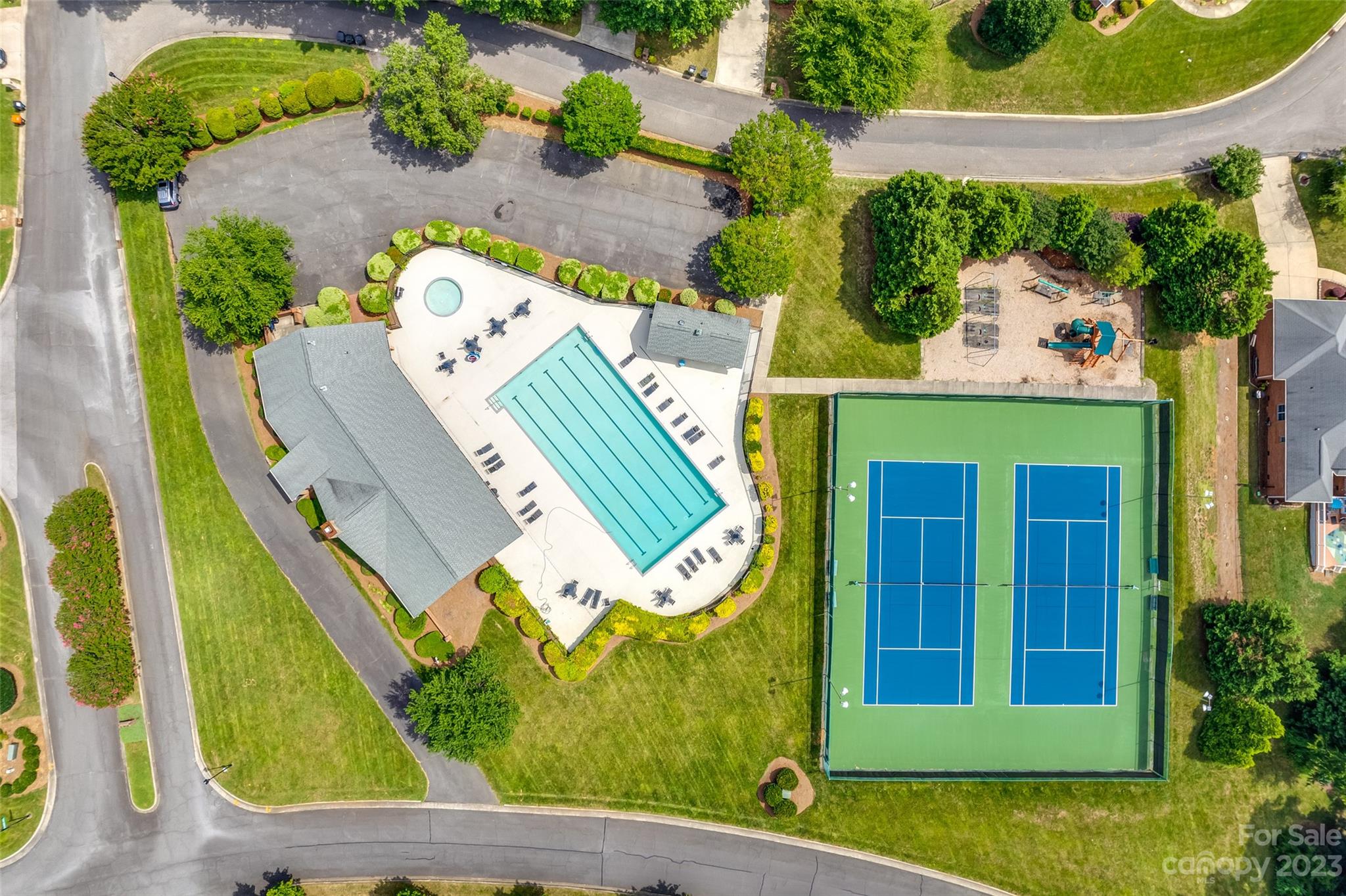 208 Chesterfield Canal Fort Mill, SC 29708 - Photo 43 of 48 an aerial view of a house with a swimming pool