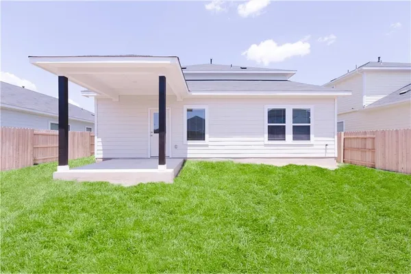 a view of a patio filled with furniture