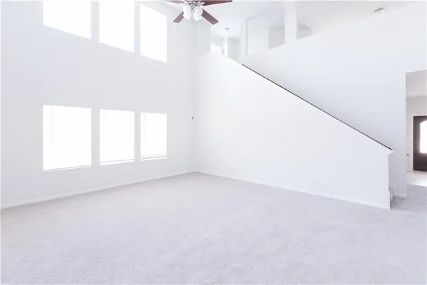 a view of a small space with white walls