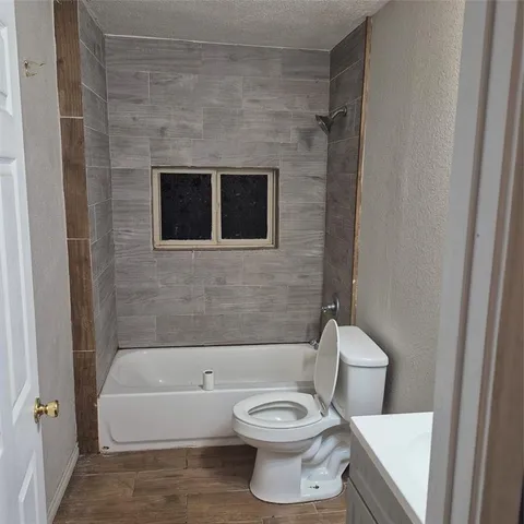 a view of road and trees