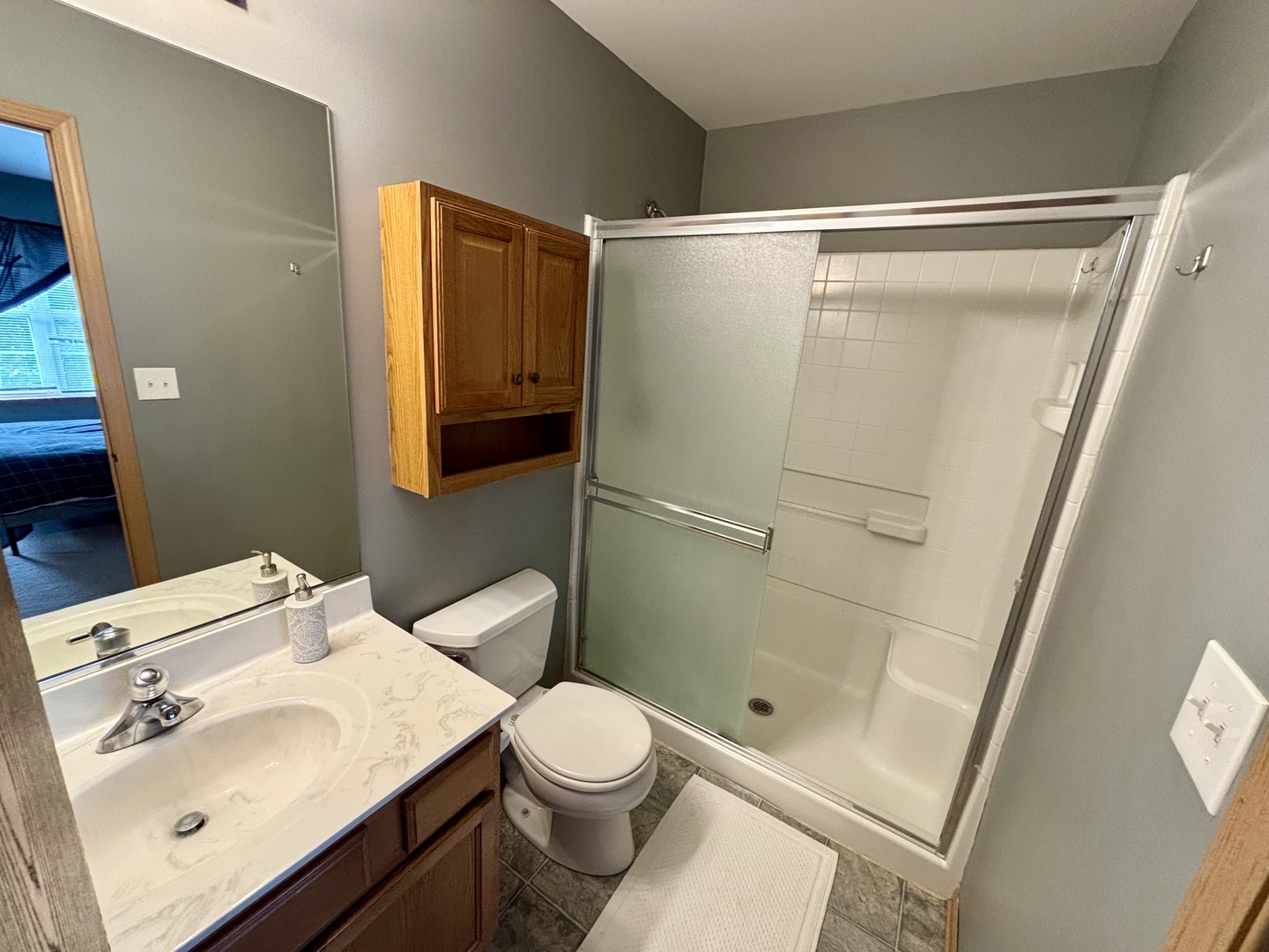 906 Clover Lane, Unit 906 Pingree Grove, IL 60140 - Photo 17 of 37 a bathroom with a sink mirror vanity and toilet