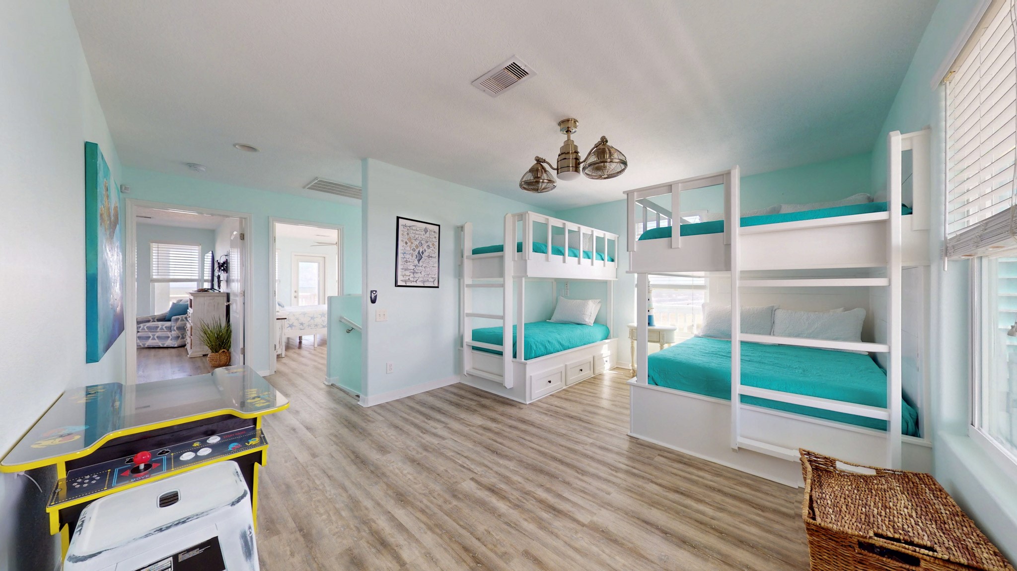 1822 Redfish Lane Crystal Beach, TX 77650 - Photo 22 of 28 a view of an entryway with wooden floor and livingroom view